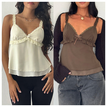 Evana Chiffon-Lace Top