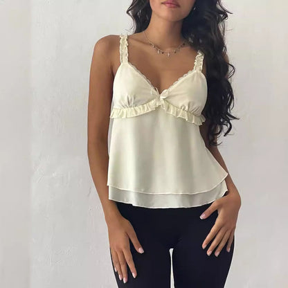 Evana Chiffon-Lace Top