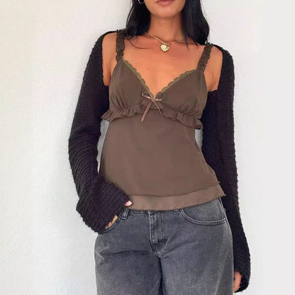 Evana Chiffon-Lace Top