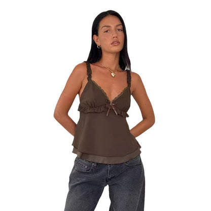 Evana Chiffon-Lace Top