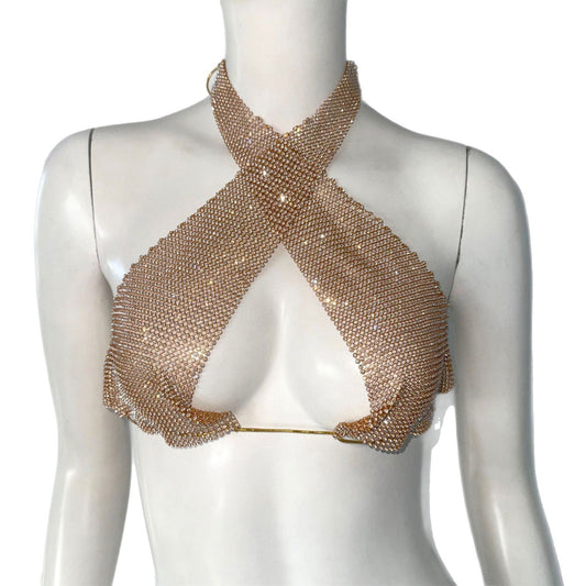 Solara Metallic Lace-Up Top